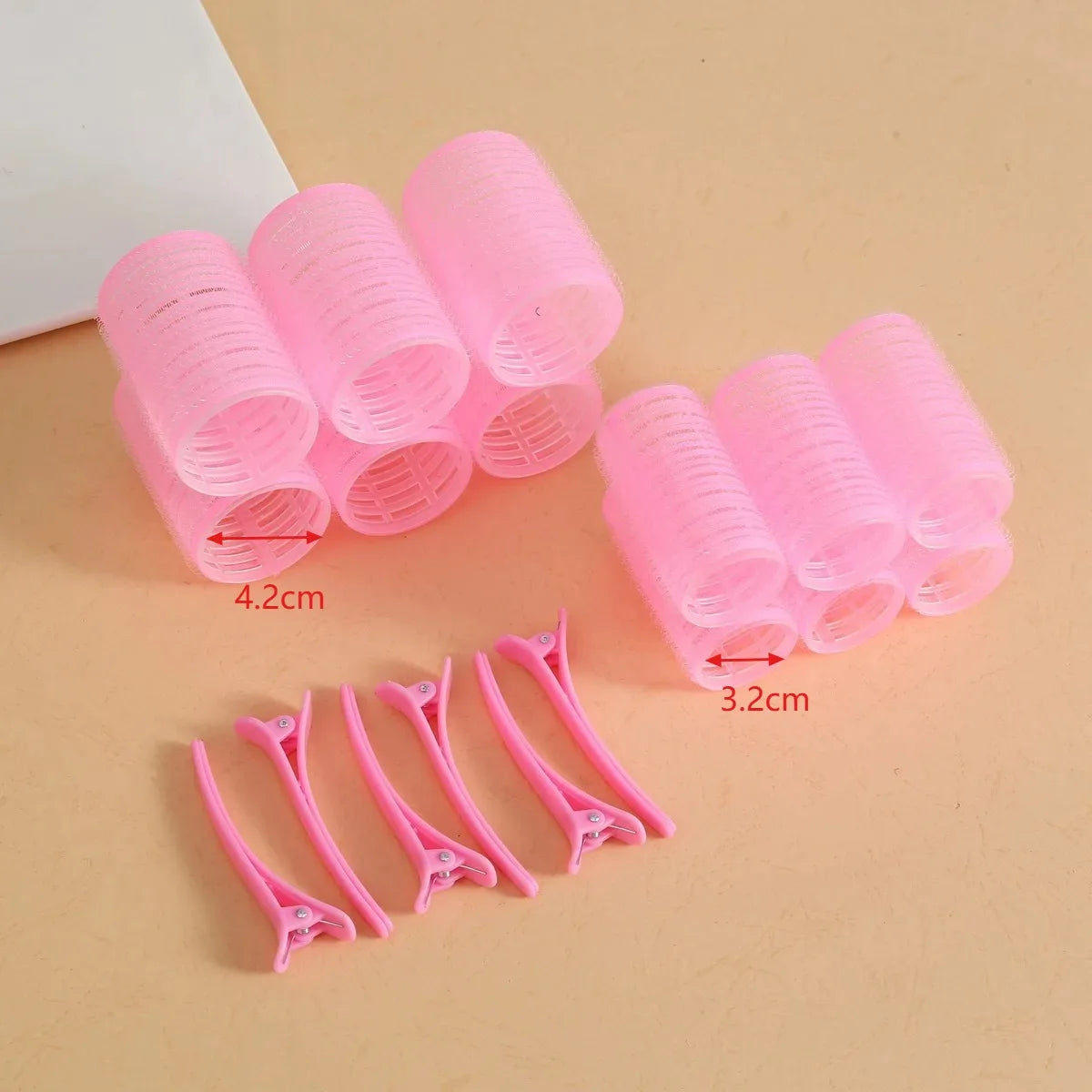 Hair Rollers Set Self Grip Hook Hair Curlers 12Pcs Heatless Roller 6/12 Clips Salon Dressing Curlers Sticky Hair Styling Tools