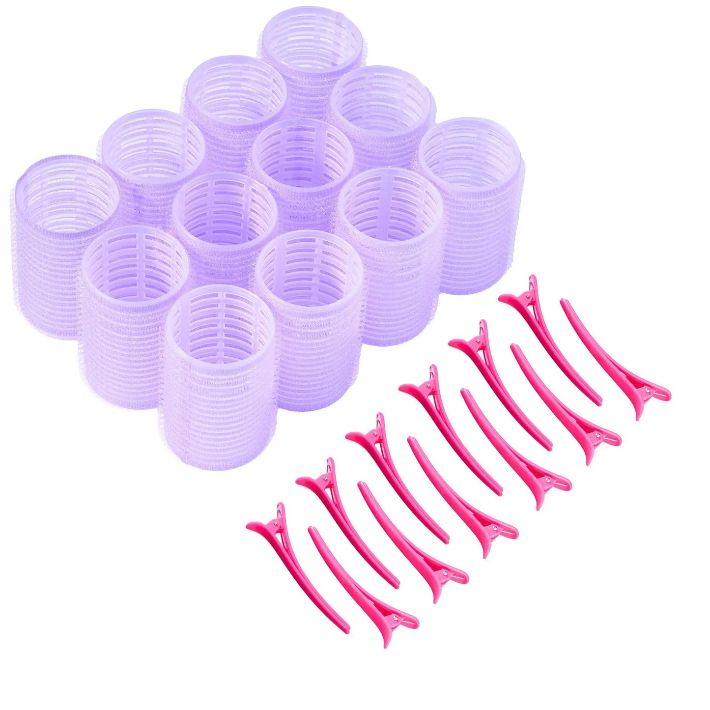 Hair Rollers Set Self Grip Hook Hair Curlers 12Pcs Heatless Roller 6/12 Clips Salon Dressing Curlers Sticky Hair Styling Tools